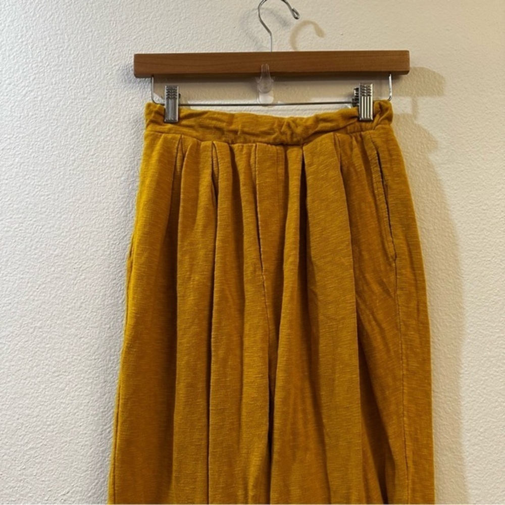 Free People Beach Culver City Pleated Slouchy Pants Size‎ XS Yellow Boho Casual - Picture 4 of 11
